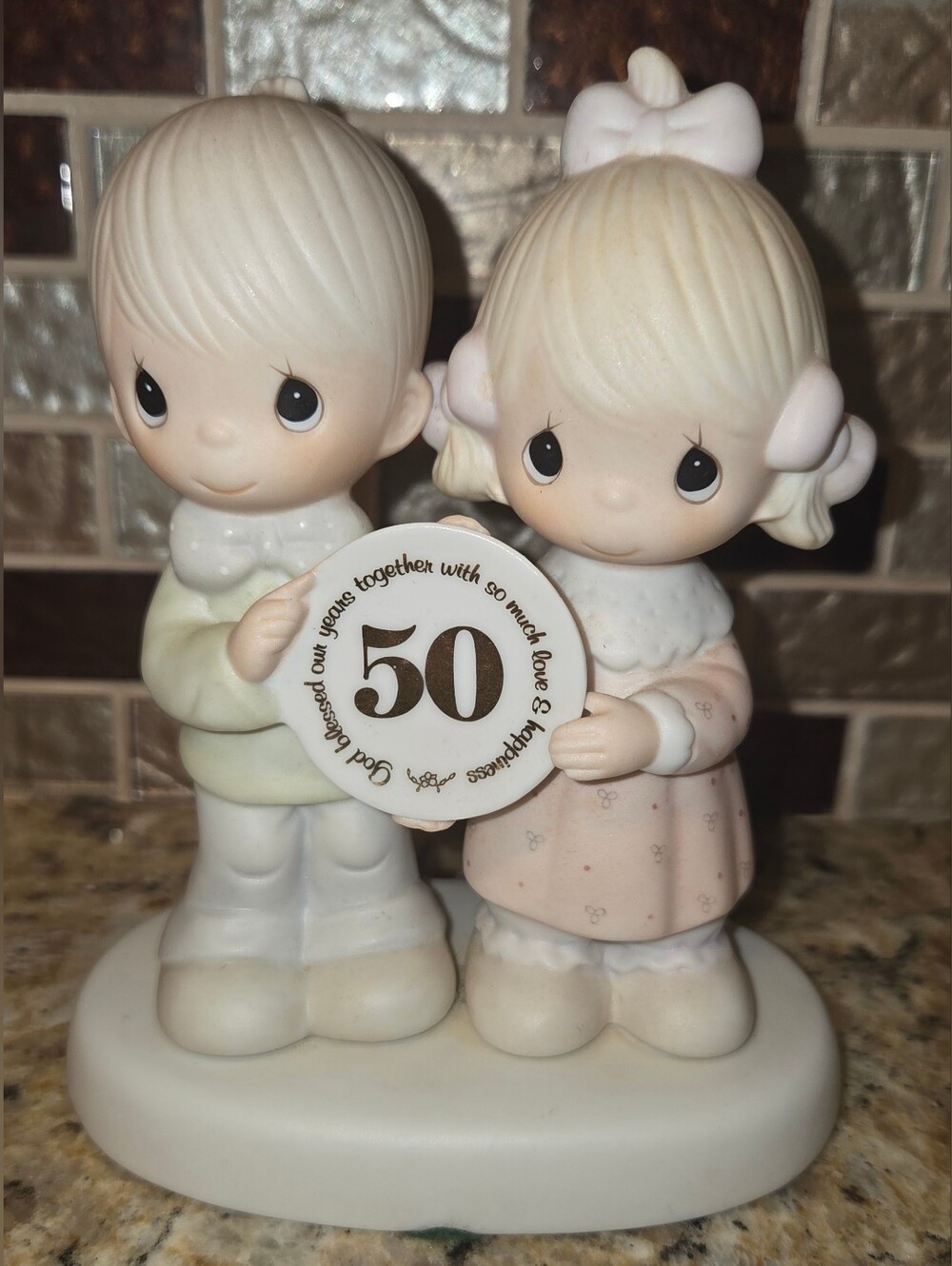 EUC VTG Precious Moments 50th Anniversary "God Blessed Our Years Together.."
